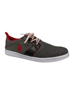 U.S. Polo Assn. San Andreas Casual Sneakers Size 13 Black Chambray Gray & Red